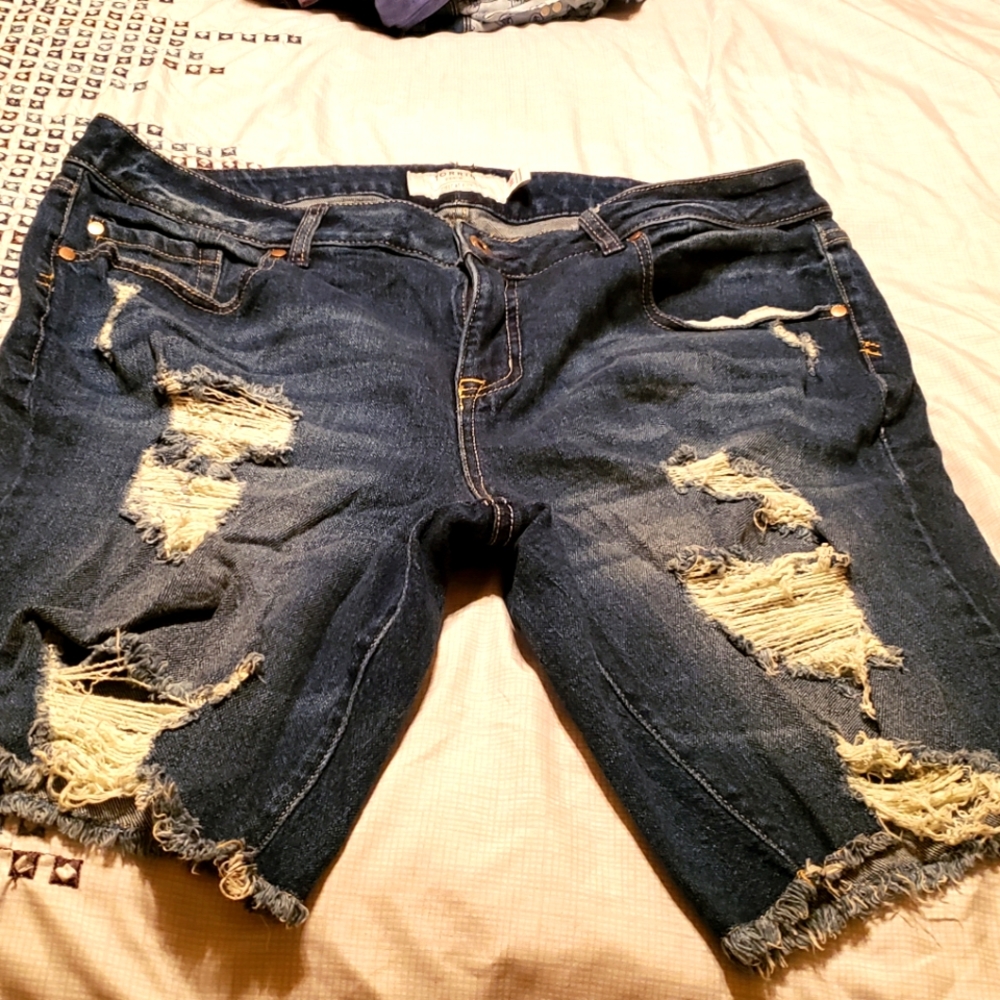 Torrid,  size 18, bermuda, distressed shorts.